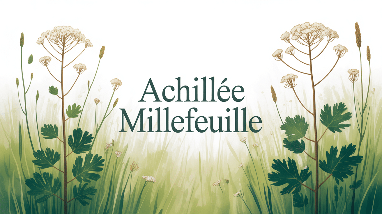 Achillée millefeuille confusion illustration botanique moderne