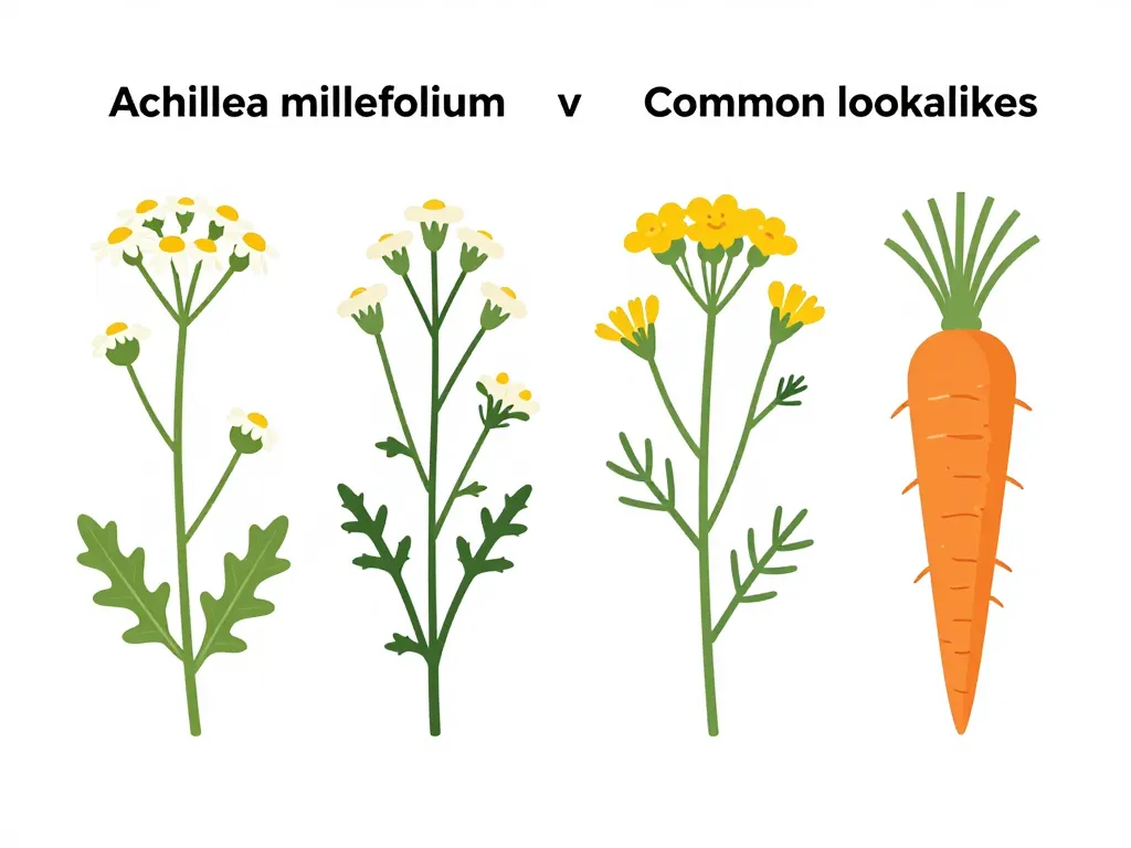 Achillée millefeuille confusion comparaison plantes ressemblantes