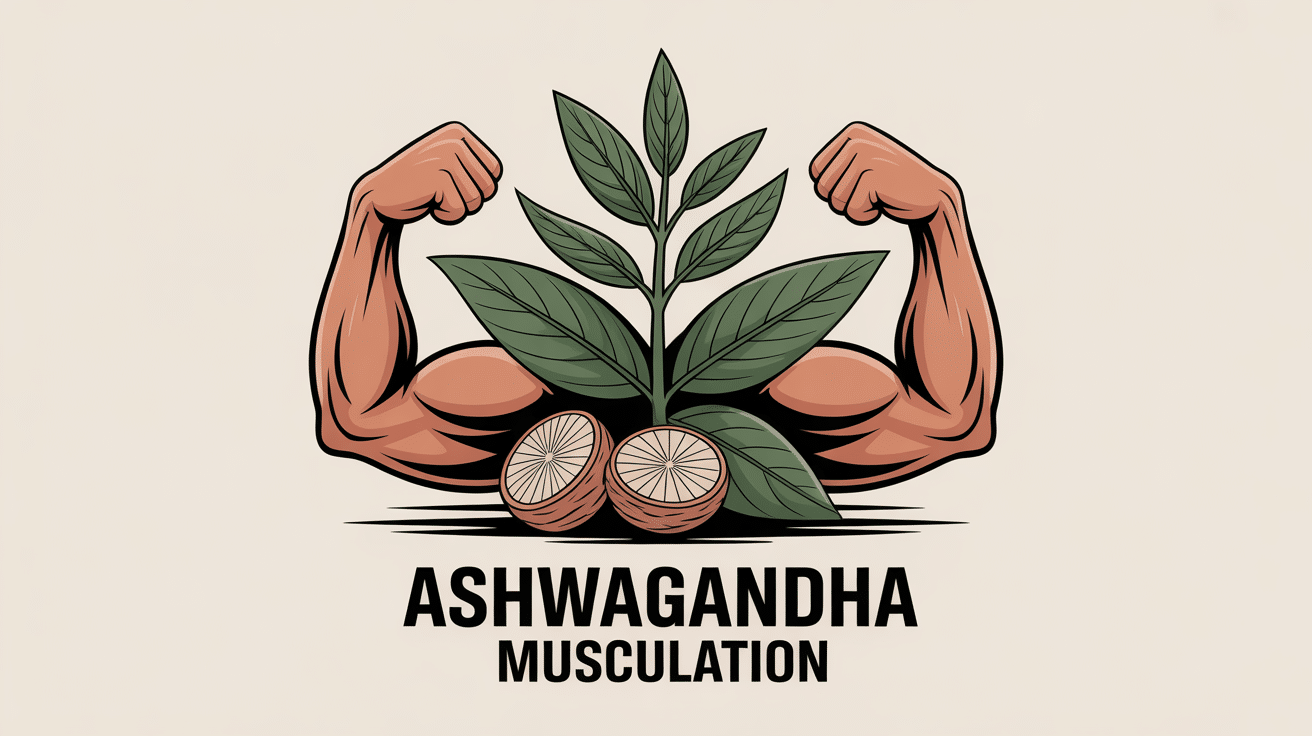 illustration ashwagandha musculation moderne énergique