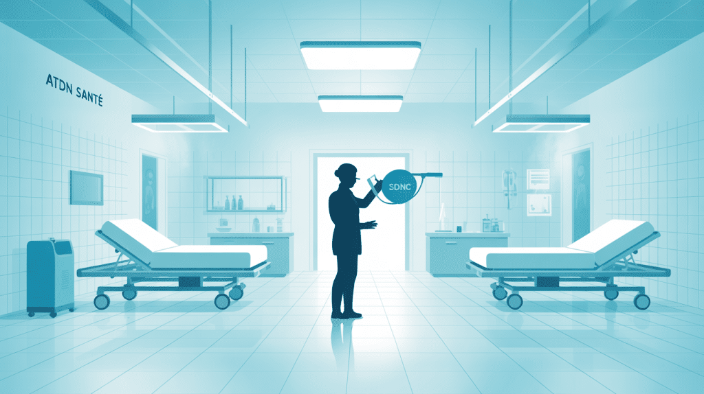 illustration atdn santé agent désinfection hôpital