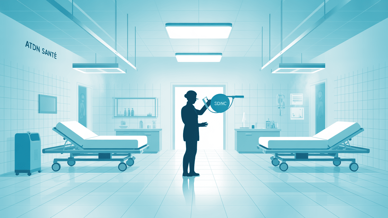 illustration atdn santé agent désinfection hôpital