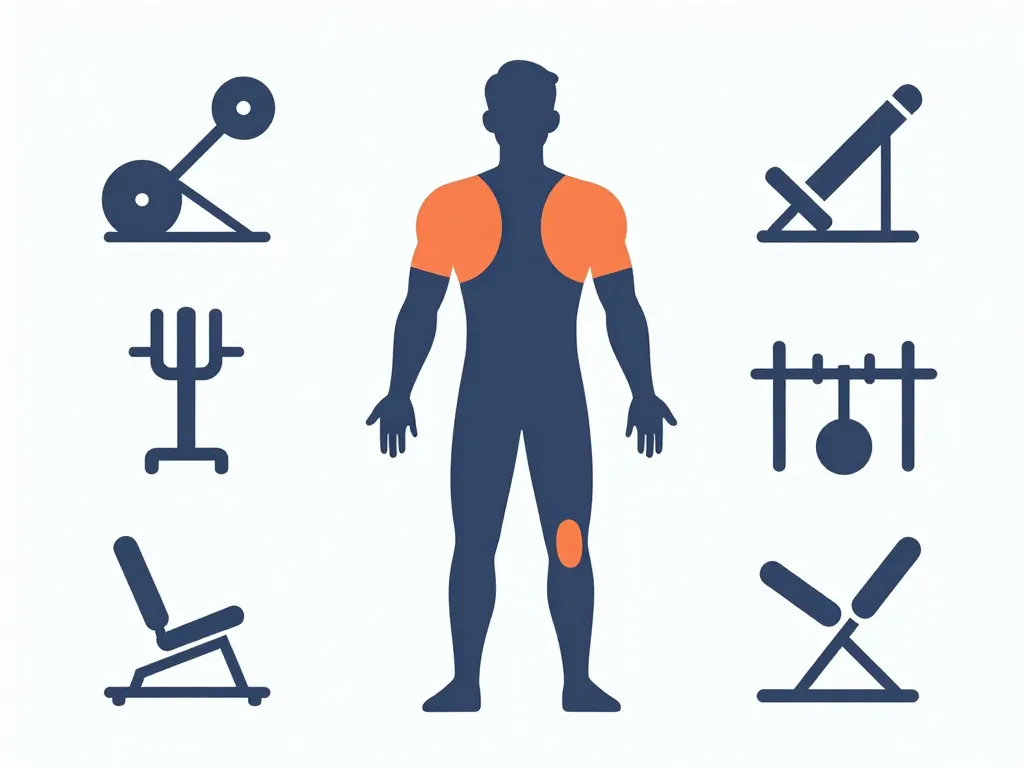 Schéma zones à risque blessure musculation