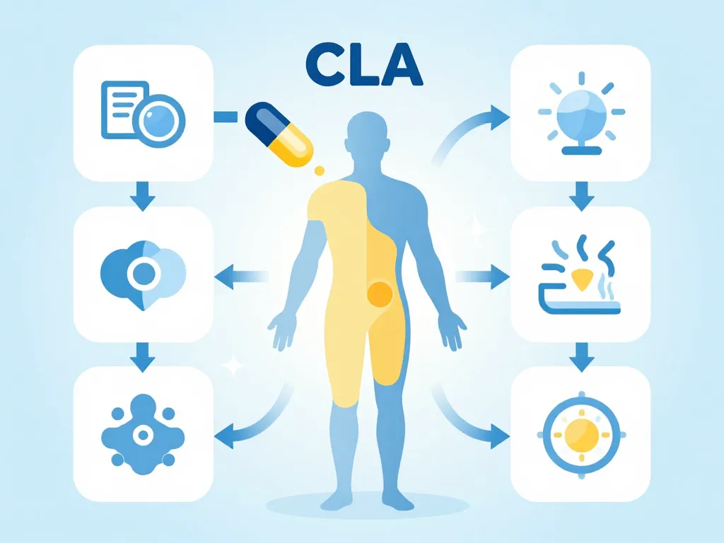 Diagramme CLA sèche action métabolisme sur corps
