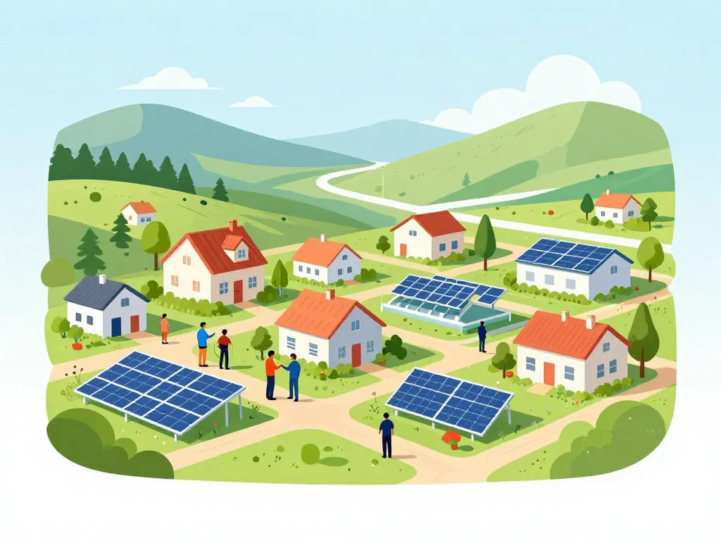 illustration communauté locale co-valence énergie vallée du Rhône