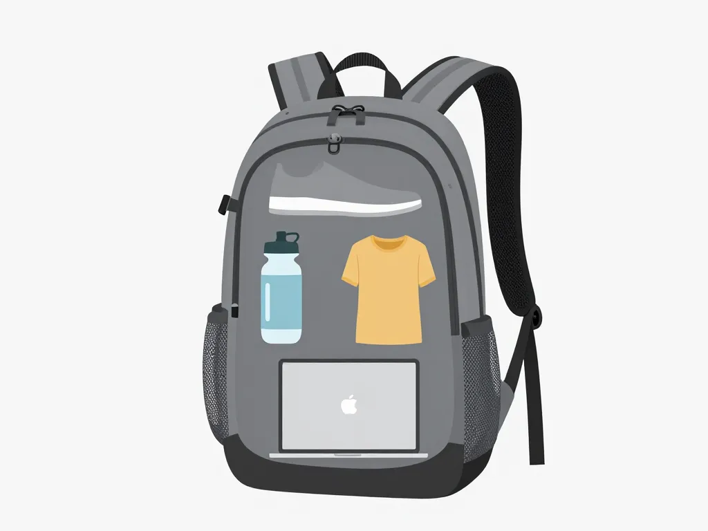 diagramme sac a dos pour le sport compartiments fonctionnalites