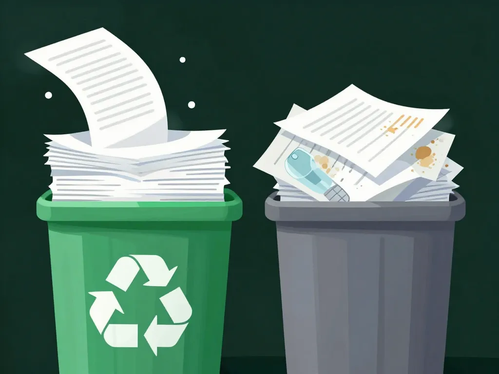 dans quelle poubelle jeter les papiers administratifs non recyclables et recyclables