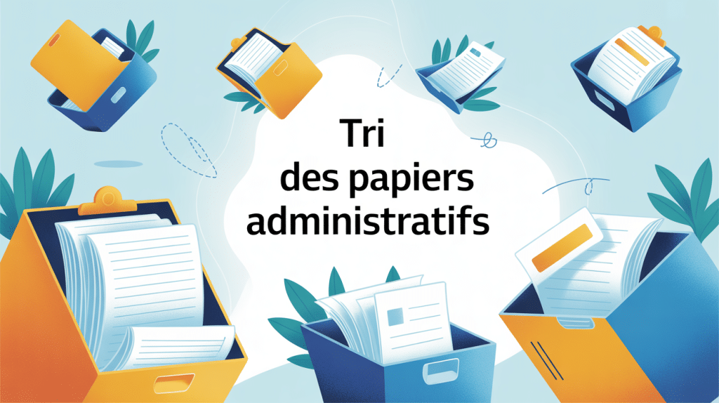 dans quelle poubelle jeter les papiers administratifs illustration tri vectorielle