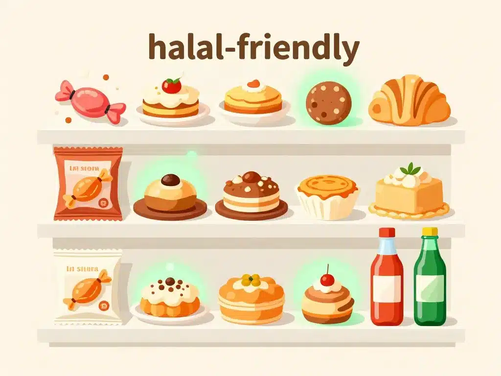 illustration glucose halal bonbons pâtisseries boissons