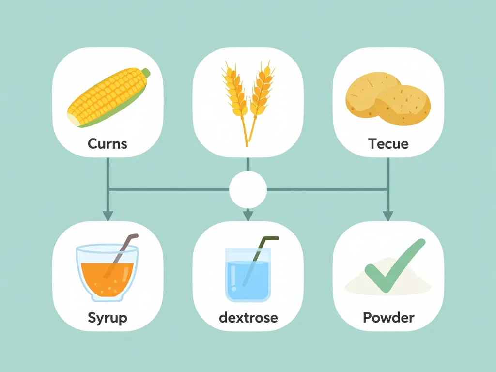diagramme sources glucose halal maïs blé pomme de terre