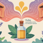 illustration huile essentielle contre rumination mentale ambiance relaxante