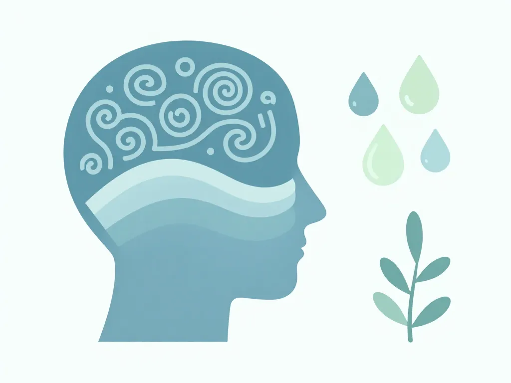 schéma cerveau huile essentielle contre rumination mentale