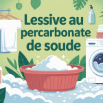 lessive percarbonate de soude illustration linge blanc machine à laver