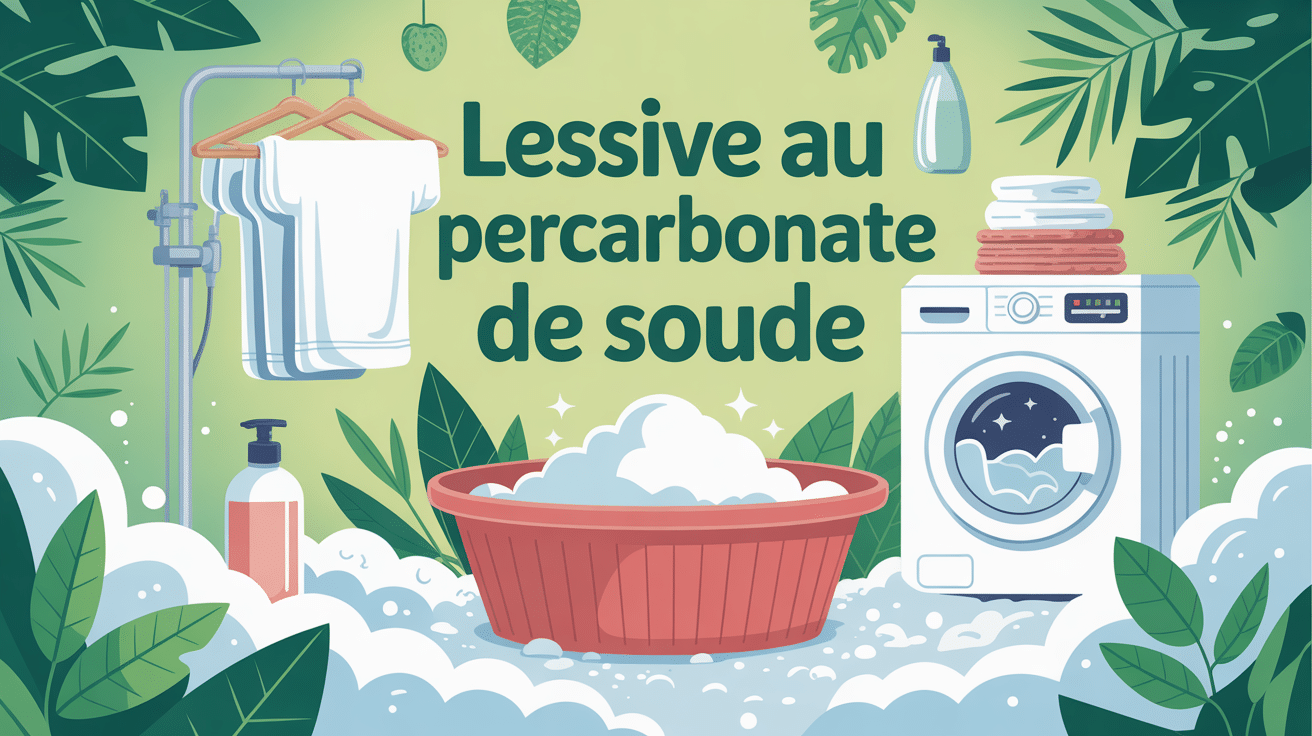 lessive percarbonate de soude illustration linge blanc machine à laver