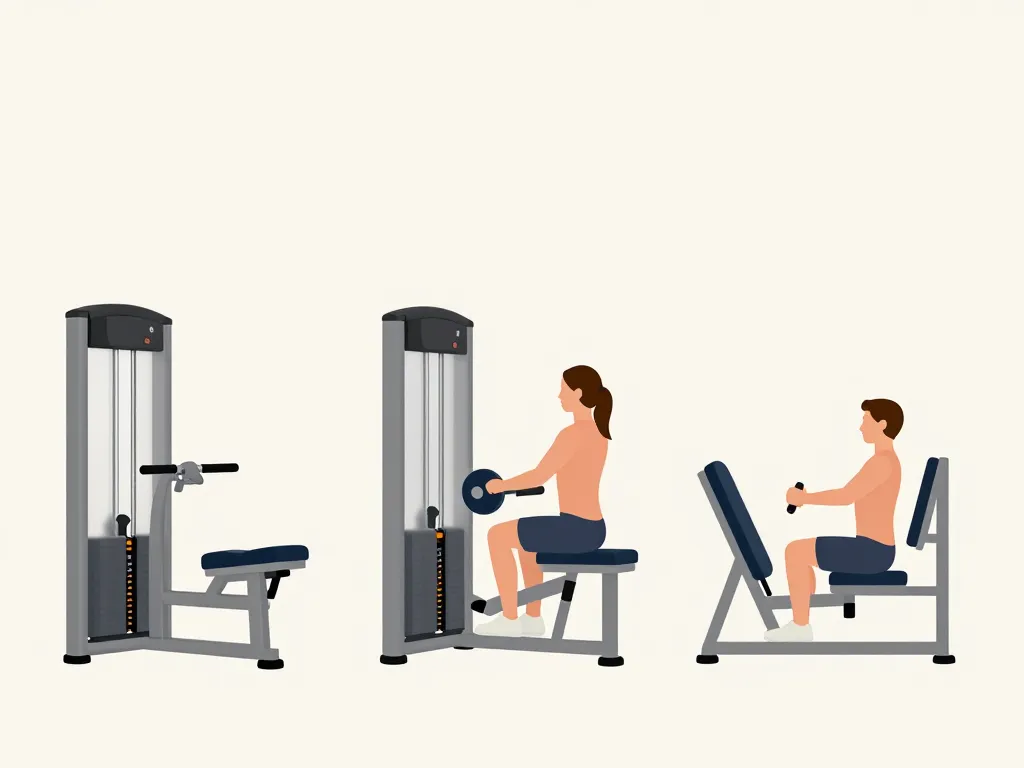 diagramme machines pour les mollets debout assise presse
