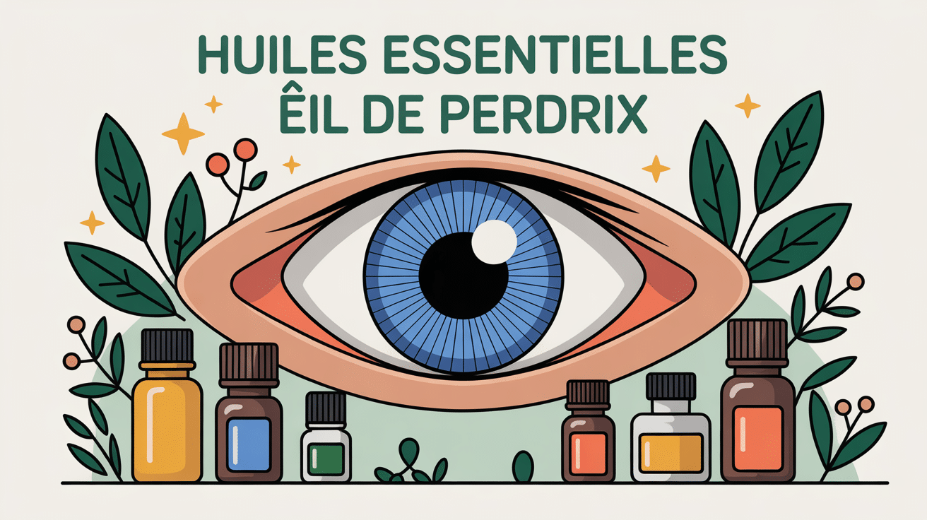 Illustration apaisante oeil de perdrix huiles essentielles