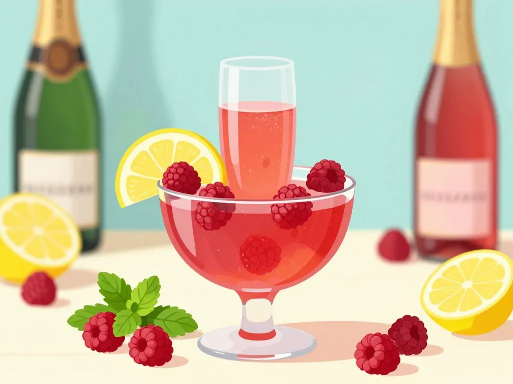 soupe de champagne aux framboises ingrédients étape