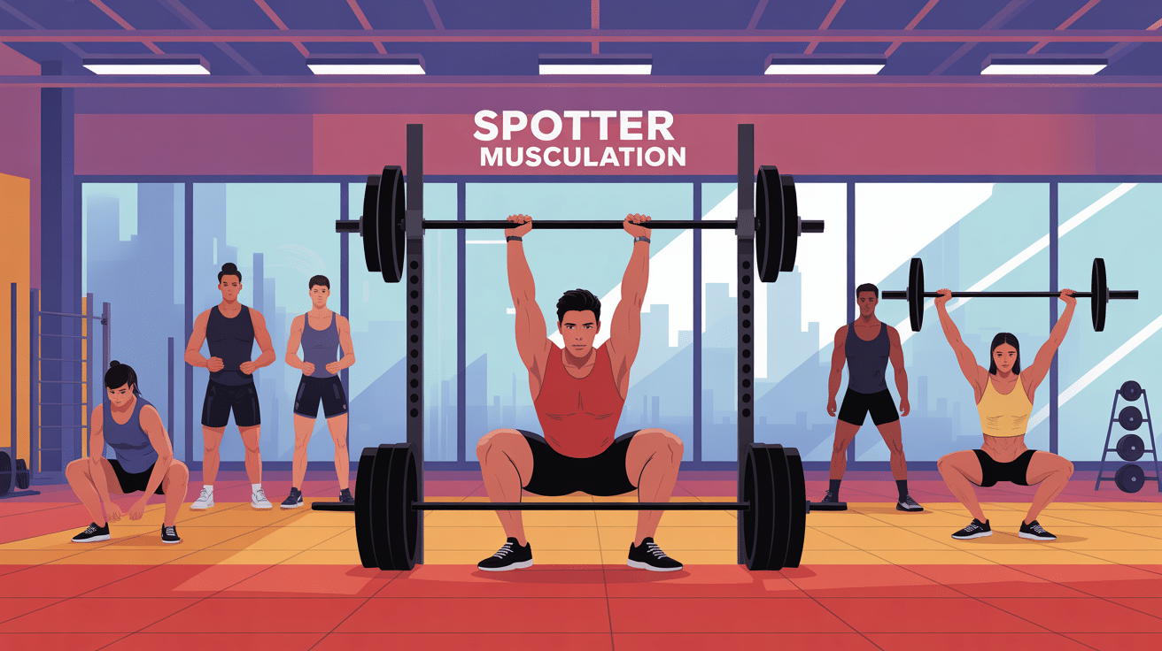 Spotter musculation aide développé couché et squat