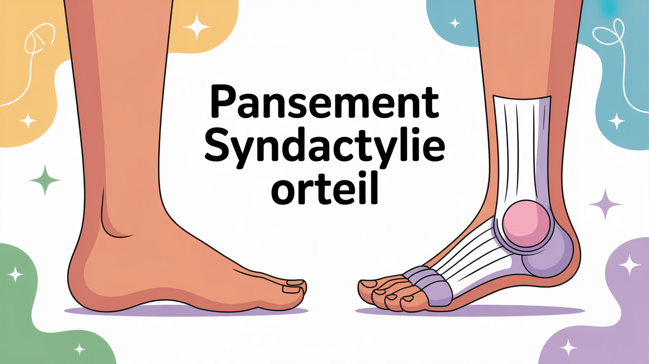 syndactylie orteil pansement illustration pieds