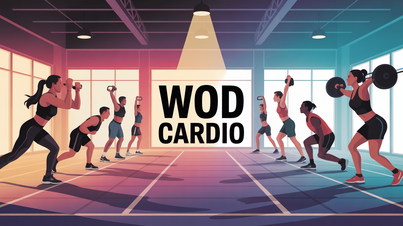 Illustration dynamique WOD cardio salle de sport