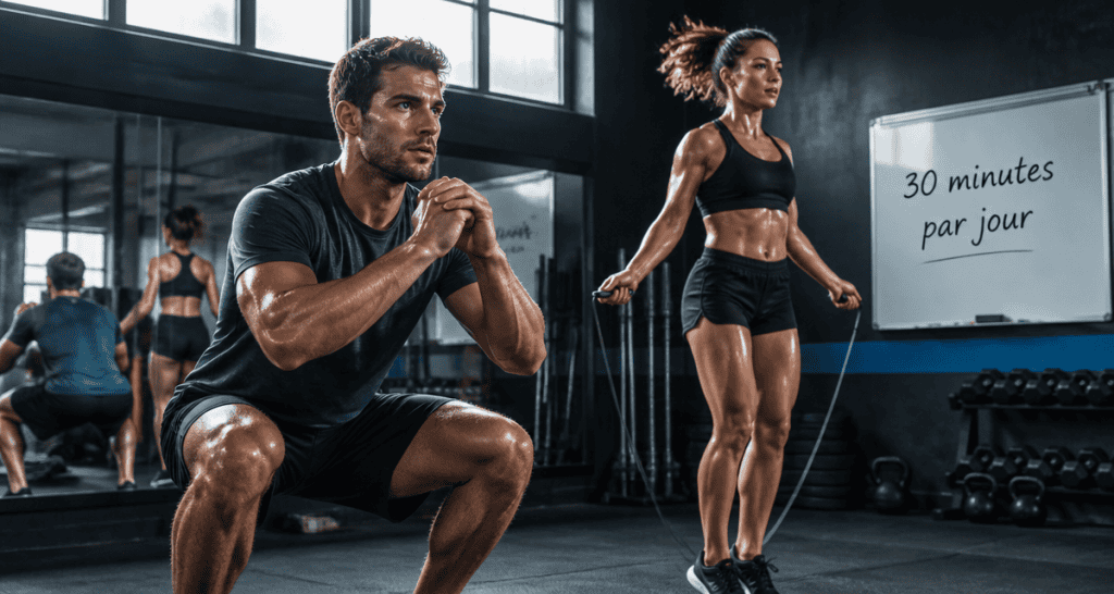30 minutes de sport par jour avant/apres homme femme effort