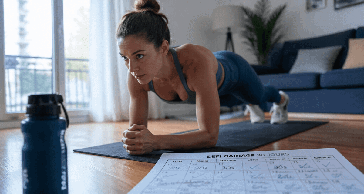 5 min de gainage par jour resultat femme plank