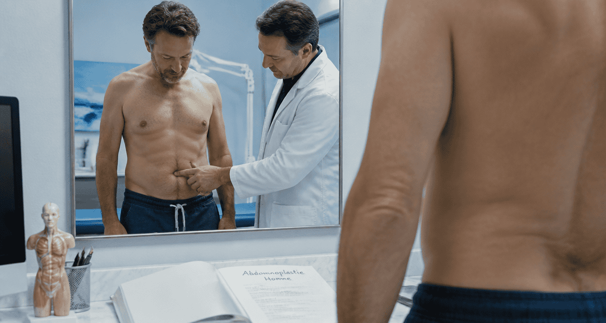 abdominoplastie homme en consultation avec chirurgien