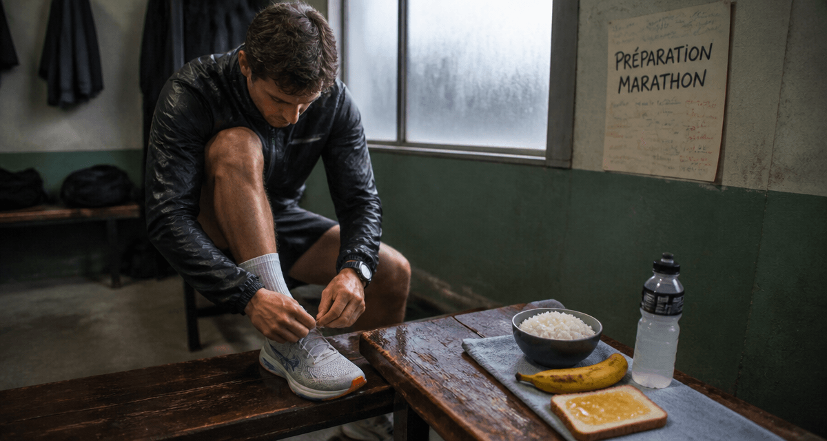 alimentation pour un marathon petit-déjeuner coureur vestiaire