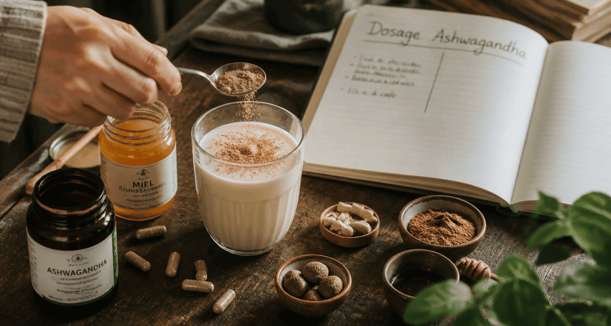 ashwagandha dosage par jour lait et épices