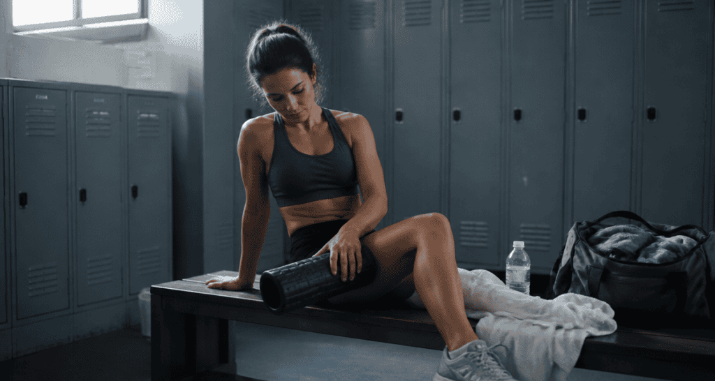 comment soulager les courbatures femme rouleau massage