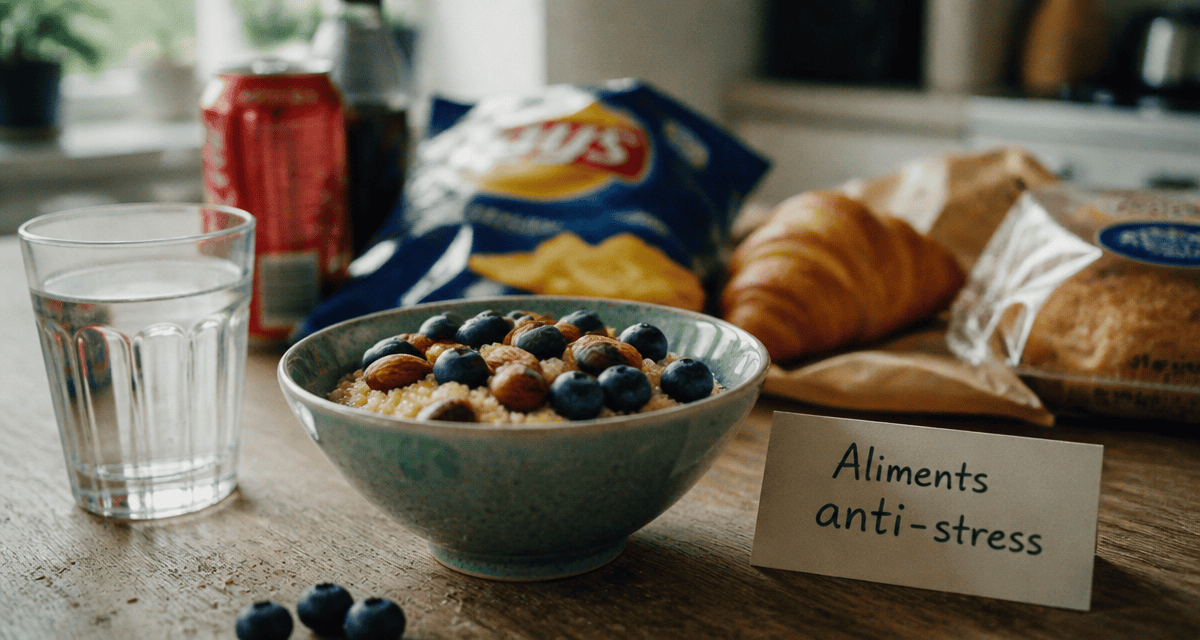 cortisol aliment a eviter bol quinoa myrtilles amandes
