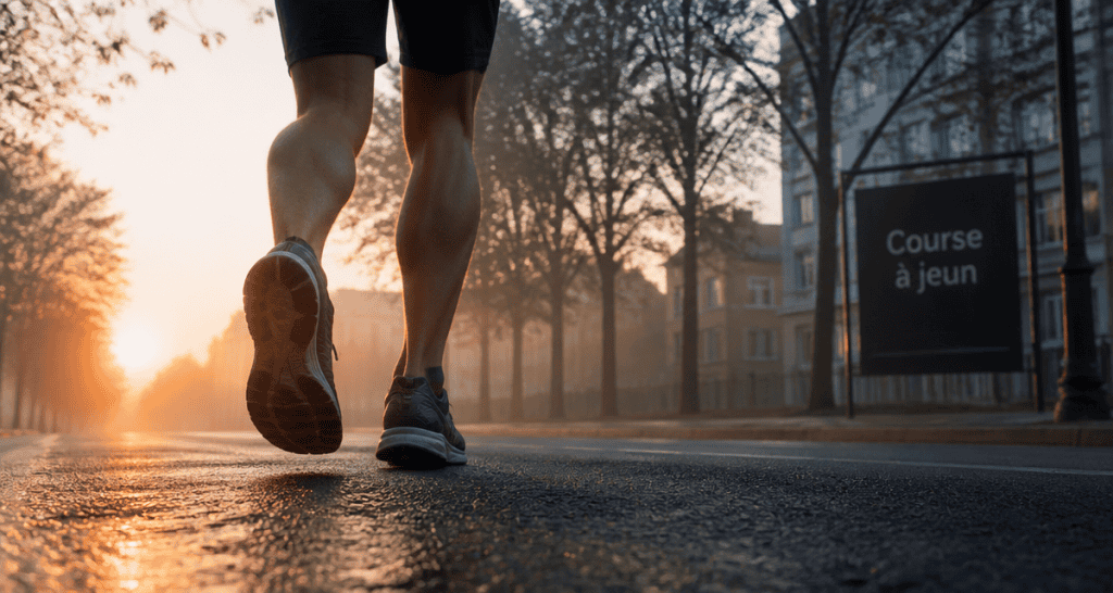 courir le matin a jeun chaussure rosée