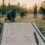 entrainement a la course groupe coureurs parc