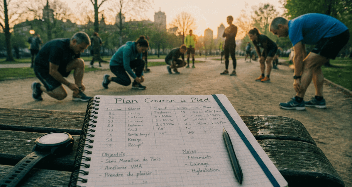 entrainement a la course groupe coureurs parc