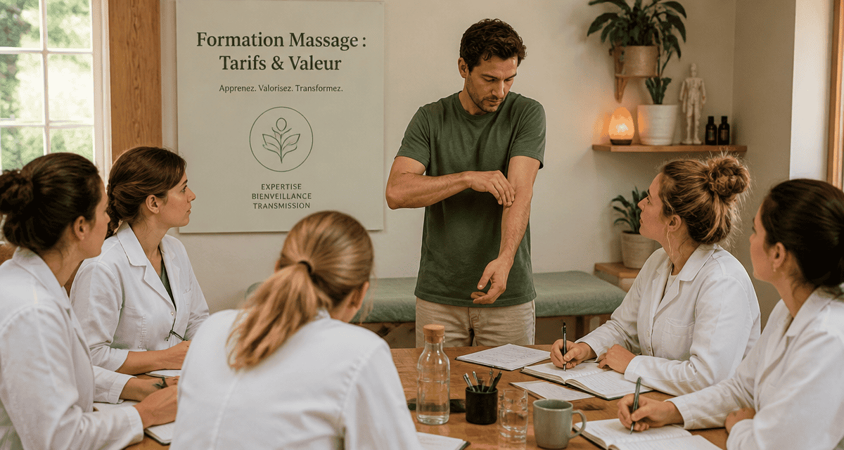 formation massage prix en salle avec formateur et stagiaires