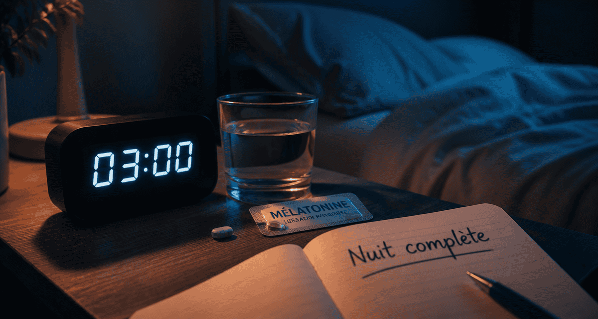 melatonine a liberation prolongee sur table nuit reveil