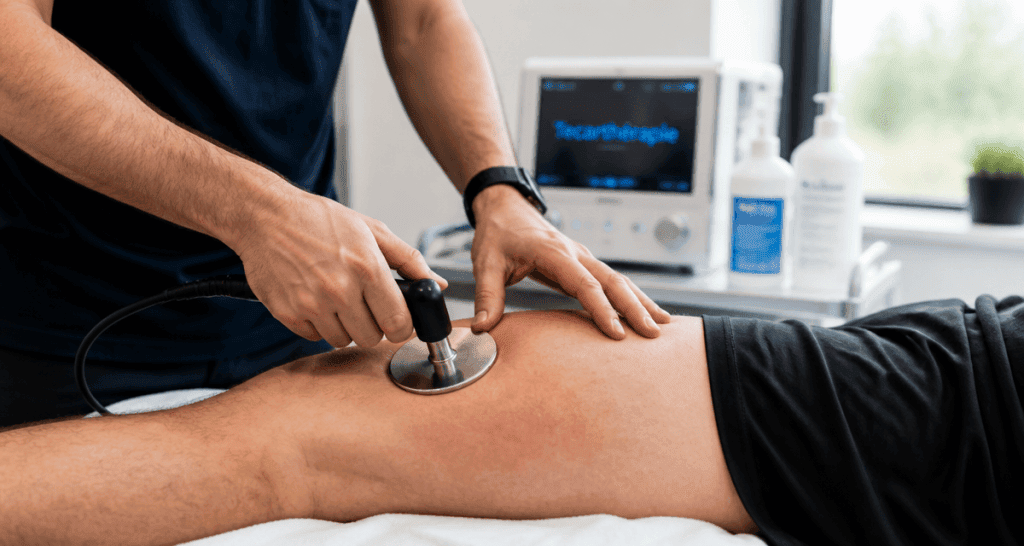 tecartherapie c'est quoi sur cuisse patient