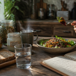 Aide pour la digestion table repas sain plantes