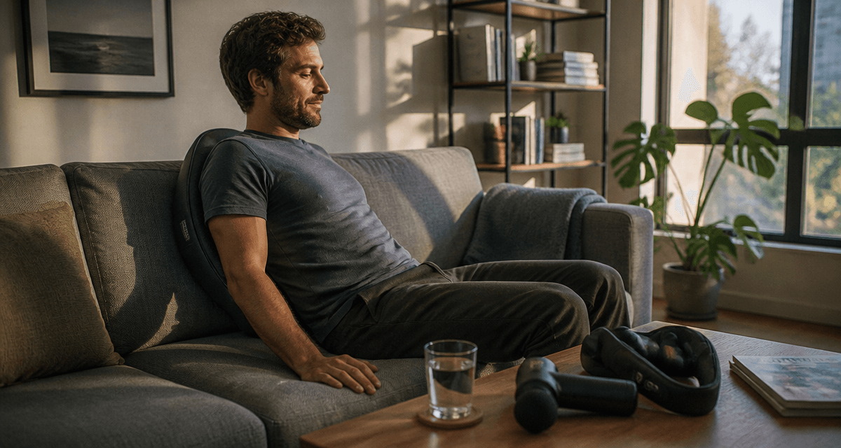 appareil de massage pour le dos sur canapé