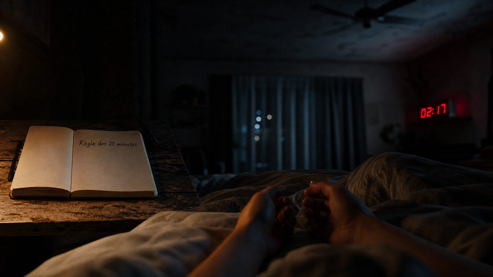 Comment faire pour dormir quand on y arrive pas : règle des 20 minutes en chambre sombre