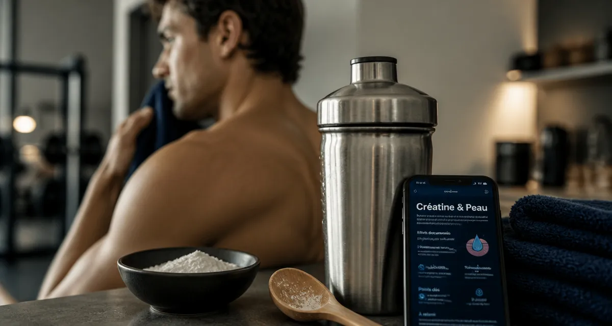 Créatine effet sur la peau, shaker et poudre 3 à 5 g/jour