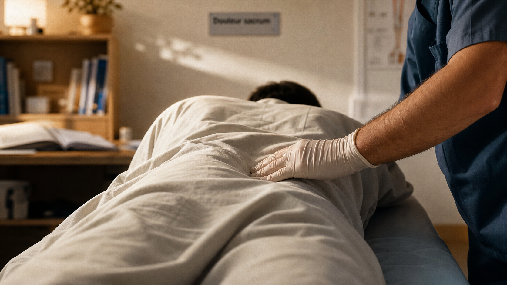 Douleur sacrum : examen médical au niveau du sacrum
