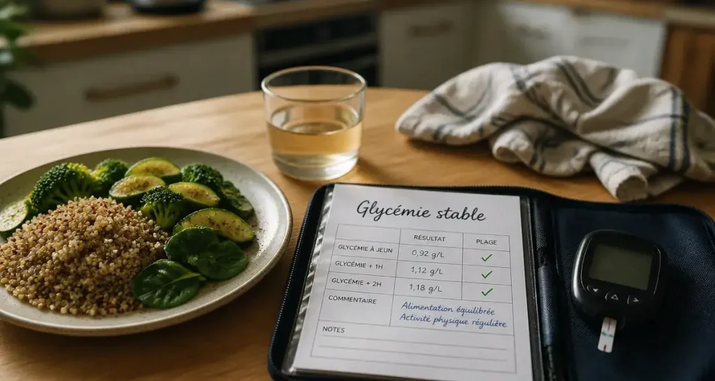 Glycémie 1,26 g/L : faire baisser la glycemie et perte de poids (contrôle au labo)