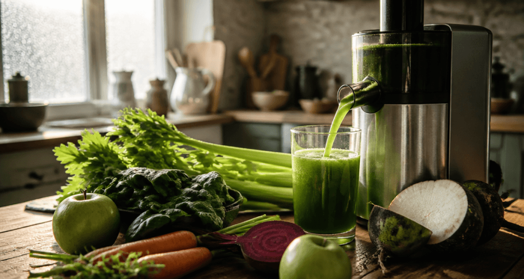 jus detox pour le foie avec légumes frais