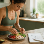 maigrir vite et bien femme cuisine assiette saine