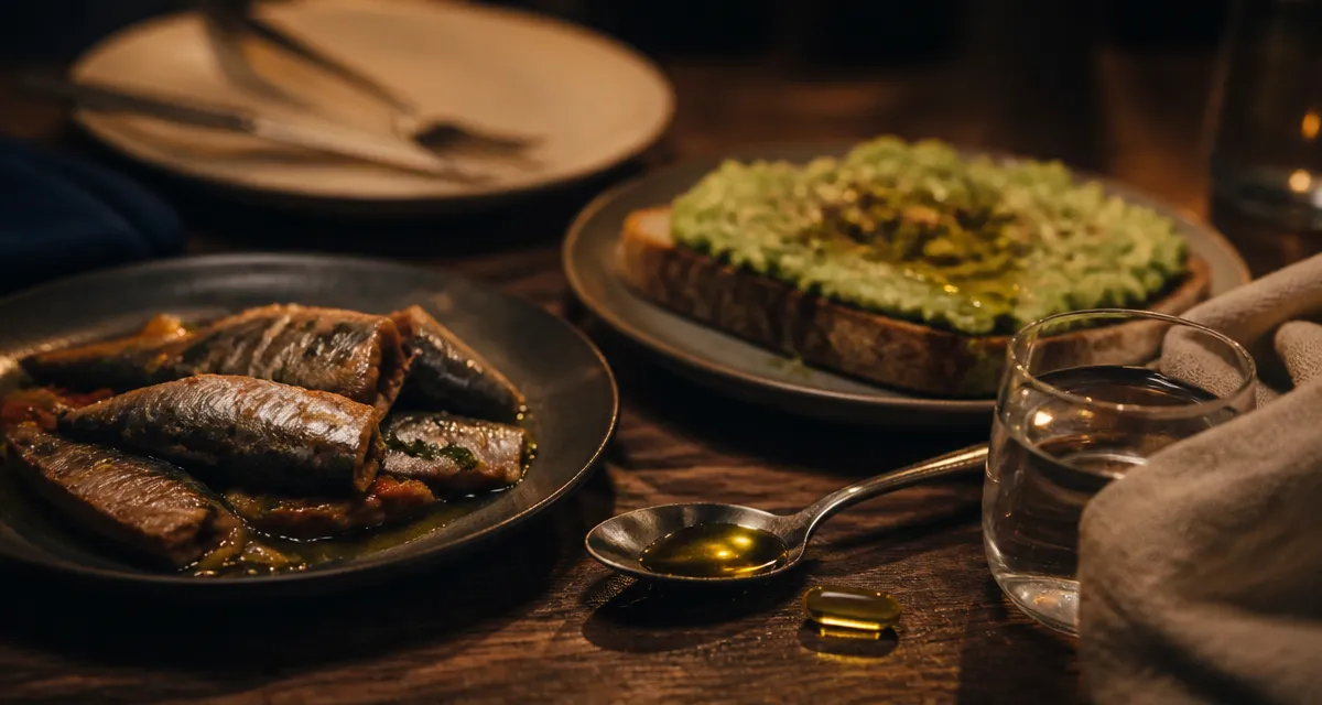 Vitamine D3 le soir : gélule avec eau au dîner, poissons gras
