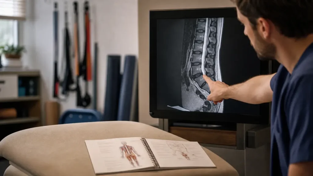 Arthrose inter apophysaire postérieure l5s1 : douleur debout, soulagement assis en kinésithérapie