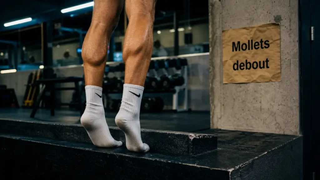 Exercice mollet : élévations de mollets sur marche d’escalier