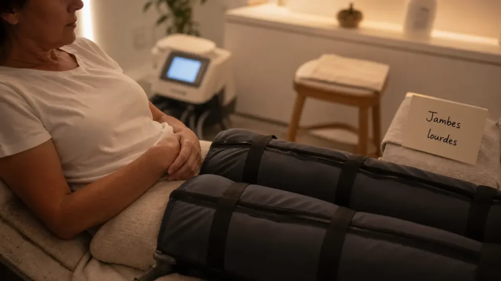 Pressothérapie bienfaits : jambes lourdes, rétention d’eau et récupération sportive