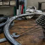 Roue velo arriere démontée sur établi, compatibilité et tailles