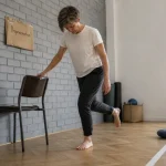 Travail proprioception : équilibre sur un seul pied en kinésithérapie